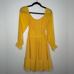 Elegant Yellow Women's Dress